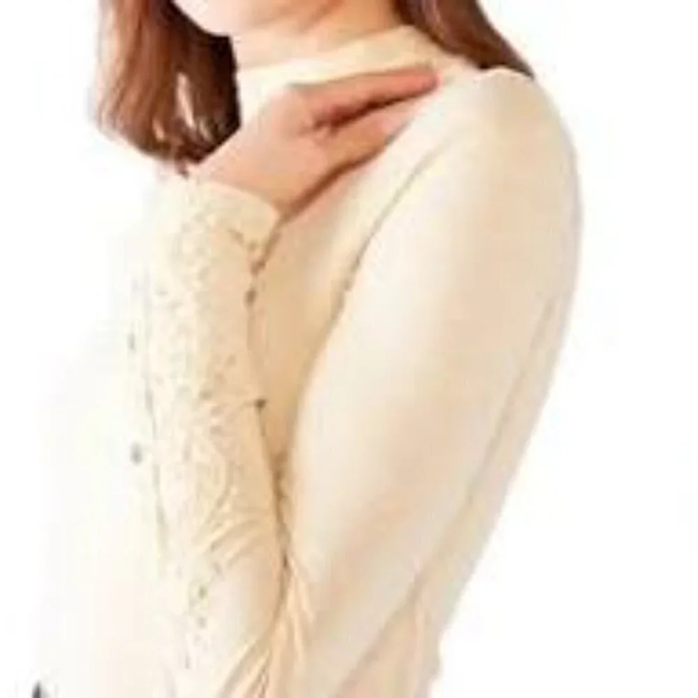 We the Free Hooked on You Mockneck Embroidered Boho Top Cream Size - Picture 1 of 16